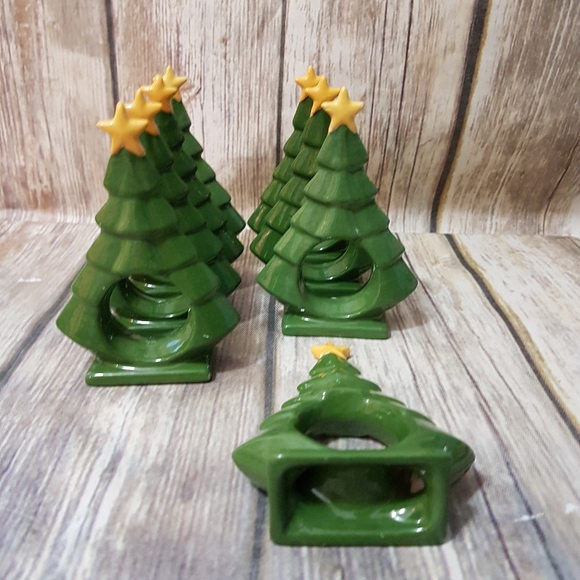 Set of 8 Christmas tree napkin rings - Picture 2 of 8